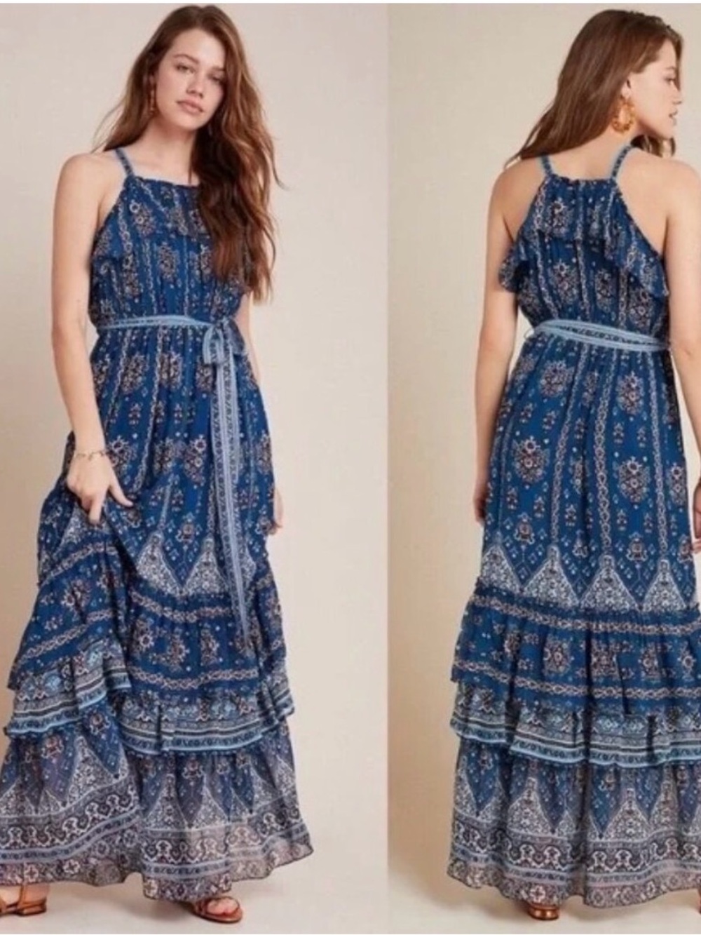 Anthropologie Sasha Tiered Maxi Dress